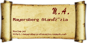 Mayersberg Atanázia névjegykártya